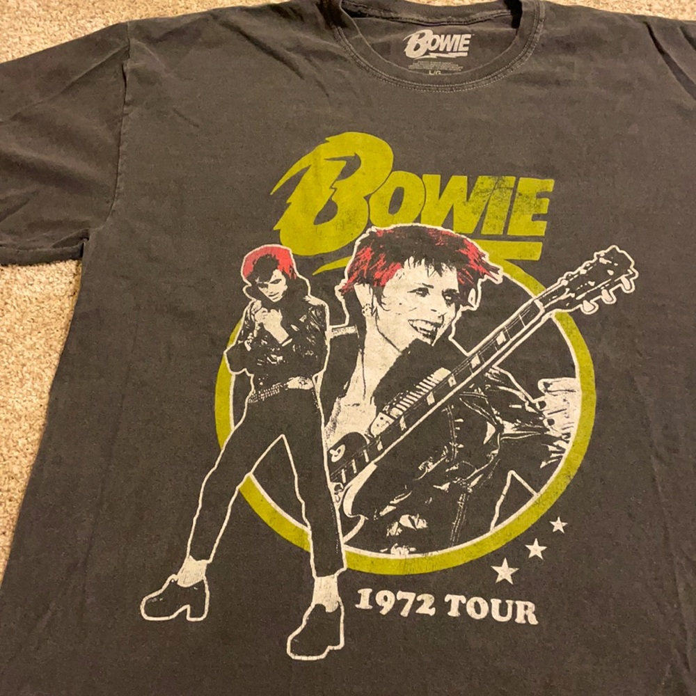 Oversized band tee David Bowie rock shirt